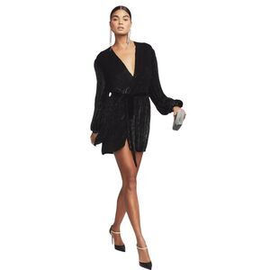 Retrofête GABRIELLE SEQUIN ROBE DRESS in Black NWT Size XS